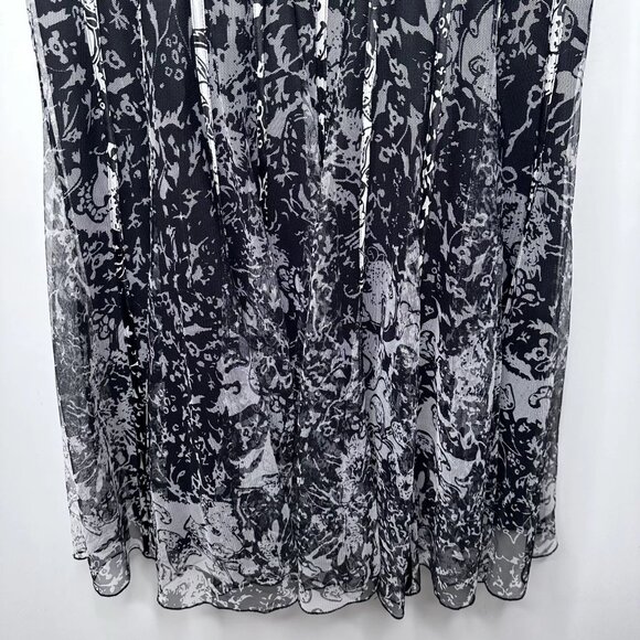 JS Collections Fit & FlareTulle Corset Cocktail Midi Dress Size 8 Black/Gray - Picture 5 of 13